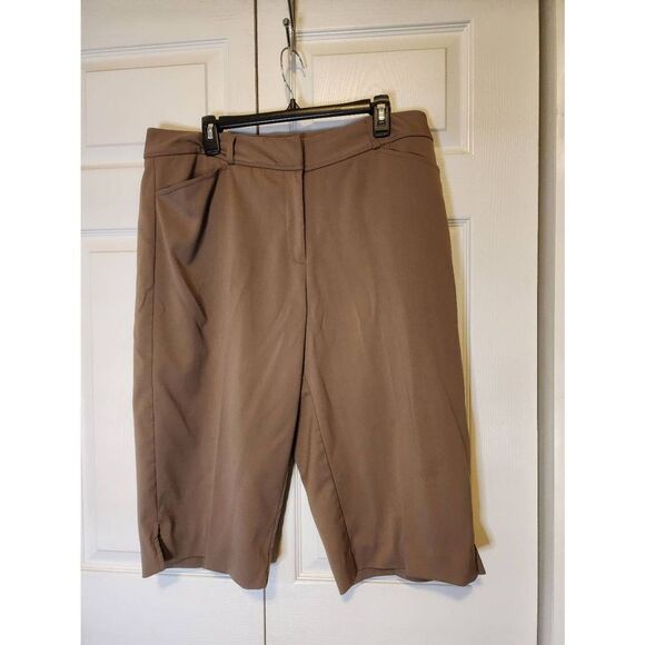Christopher and Banks Tan Wide Leg Capris - Picture 2 of 3